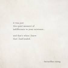It Was Just This Quiet Moment Of Indifference To Your Existence And That S When I Knew That I Had Healed Butterfl Moments Quotes Quiet Quotes Rise Quotes