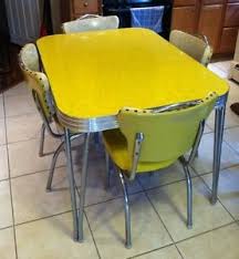 Great savings & free delivery / collection on many items Yellow Antique Mid Century Chrome Formica Kitchen Table Chair Set 1954 On Popscreen