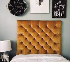Shop for velvet navy twin headboard online at target. One Of A King Dorm Headboard For Twin Xl Sized Bed Beautiful Handmade Gold College Decor Comfortable Tufted Plush