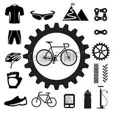 Bicycle Icons Set Illustration Bike Icon Bicycle Illustration Icon Set
