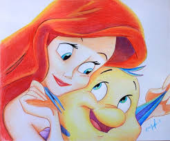 Ariel And Flounder From Little Mermaid 3 One Of My Favourite Drawings I Ve Done Disney Drawings Sketches Disney Princess Drawings Disney Canvas Art