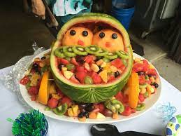 Twin Baby Fruit Watermelon Carriage Fruit Baby Carriage Watermelon Baby Baby Fruit