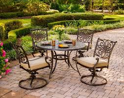 (18) total ratings 18, $279.51 new. Antique Style Round Outdoor Dining Table Set Metal With 4 Swivel Chairs With Cushions Brown Awesome Decors