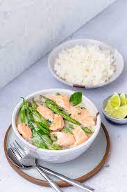 Salmon With Coconut Miso Sauce Recipe Miso Salmon Salmon Curry Flavorful Sauce