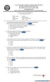 Cangkriman kang ngemu teges blenderan utawa plesetan tuladha: 8 Pts B Jawa Semester 2 Worksheet