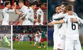 Catch the latest lokomotiv moscow and fc bayern munich news and find up to date football standings, results, top scorers and previous winners. Lokomotiv Moscow 1 2 Bayern Munich Kimmich S Superb Volley Extends Winning Run To 13 Games Daily Mail Online