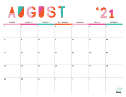 This calendar collects the images already present in the 2019 calendar coloring, until the format (which in the 2019 calendar was 1: 2021 Colorful Printable Calendar For Moms Imom