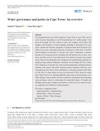Pdf Water Governance And Justice In Cape Town An Overview