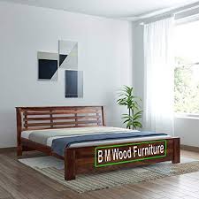 Bm Wood Furniture Single Size Solid Wood Bed Sheesham Wood Natural Teak Amazon In Furniture