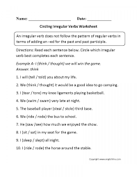 10 Irregular Verbs Worksheet 2nd Grade Irregular Verbs Irregular Past Tense Verbs Verb Worksheets