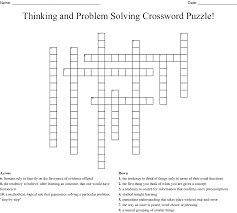 Thinking And Problem Solving Crossword Wordmint