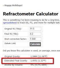 estimating abv using brix refractometer homebrewtalk com