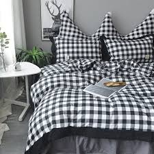Black And White King Size Bedding Trendy Black And White Gingham Plaid Print Twin Full Queen Size Bedding Bedspread Bedroom Sets White Bed Set King Size Bedroom Sets Bedding Sets