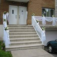 Bridal Balcony Decor Wedding Staircase Decoration Staircase Decor Tulle Decorations