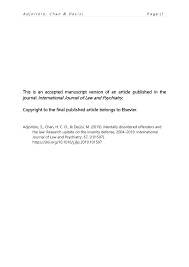 Pdf Mentally Disordered Offenders And The Law Research Update On The Insanity Defense 2004 2019
