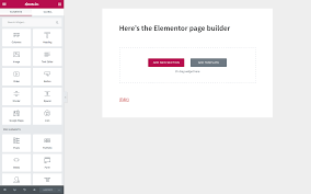 Elementor WordPress page builder UI screenshot