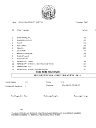 Ujian bertulis pt3 2015 nama penuh. Slip Keputusan Pt3 2
