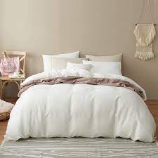 Shop organic bedding at west elm®. Amazon Com Dapu Pure Stone Washed Linen Duvet Cover 100 European Flax Full Queen Off White Duvet Cover And 2 Pillowcases Kitchen Dining