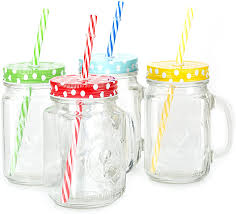 Check out our canning jar lid selection for the very best in unique or custom, handmade pieces from our jars & containers shops. Amazonsmile Mason Jar Mugs With Handle Multi Colored Lids And Plastic Straws 16 Oz Each Old Fashion Plastic Mason Jars Mason Jar Mugs Mason Jar With Straw