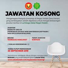 Lembaga zakat negeri kedah (lznk) dan bank islam malaysia berhad (bimb) telah membuka permohonan bagi individu yang ingin memohon klik butang 'muat turun' di bahagian skim bantuan rumah lznk & bimb. Jawatan Kosong Di Lembaga Zakat Negeri Kedah Jobcari Com Jawatan Kosong Terkini