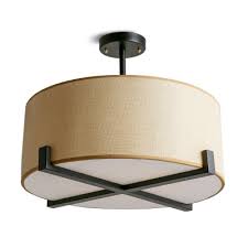 Any suggestion to help get the thing off? Japanese Style Beige Semi Flush Mount Light With Drum Shade 5 Lights Linen Ceiling Light For Living Room Beautifulhalo Com