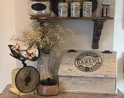 Large Farmhouse Bread Box With Bakery Advertisement Vegetable Bin Charging Station Kitchen Storage Farm Farmhouse Bread Boxes Vegetable Bin Bread Boxes