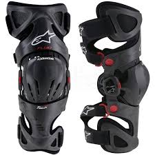 2016 Alpinestars Fluid Tech Carbon Knee Brace Pair Biker Gear Motorcycle Gear Motorcycle Protective Gear