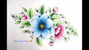 Flower Shading Card Color Pencil Flowers Drawing Youtube Rumal design art/flower drawing designs/sketch design. flower shading card color pencil flowers drawing