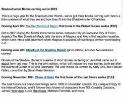 This index category contains other character subcategories for the last hours installments. Shadowhunter Books Coming Out In 2019 This Is A Huge Year For The Shadowhunter World We Ve Got Three Books Coming Out Here S A Little Rundown Of What They Are And How They Fit
