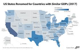 this map compares the size of state economies with entire