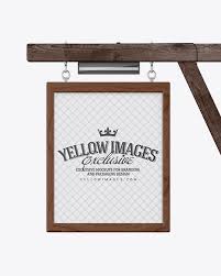 Wooden Sign Mockup In Outdoor Advertising Mockups On Yellow Images Object Mockups