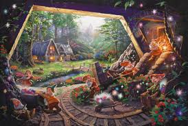 Ravensburger christmas puzzle*500 t*disney*die prinzessinnen feiern weihnachten. Thomas Kinkade 500 Pieces Each Puzzle The Disney Collection 4 In 1 Multi Pack Sleeping Beauty Mickey Minnie Mouse Snow White Seven Dwarfs And Cinderella Puzzles Toys Games Urbytus Com