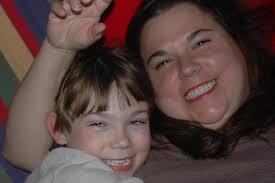 Mason and Mom getting their smiles in