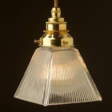Holophane Box Glass Light Shade Pendant