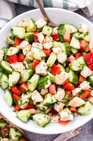 A cold shrimp and vermicelli salad in an herbed mayonnaise dressing. Cucumber Shrimp Salad With Lemon And Herbs Recipe Runner