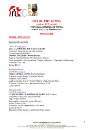 Mens sana in corpore sano este deviza acestei emisiuni difuzate de tvr 2 și tvr 2 hd, în fiecare sâmbătă, de la ora 8.00. Calameo Fnt 30 Program Teatral