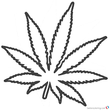 Marijuana leaf icon in cartoon style on a white background. Weed Leaf Tattoo Outline Novocom Top