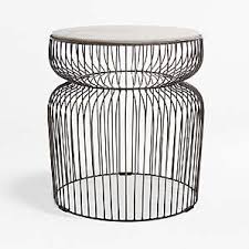 Glendora industrial solid wood single drawer nightstand end table. Round Side Tables Crate And Barrel