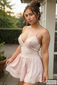 iMake.porn - Slightly chubby 18 year old girl prom dress, messy bun, preppy