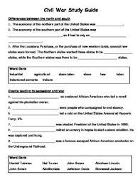 Virginia Studies Civil War Study Guide Virginia Studies Social Studies Civil War Study Guide
