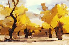 Chrisma en peinture acrylique et collage que vous pouvez retrouver sur le site il y a des tableaux abstraits créés avec des feuilles dorées, argentées, des collages, du mortier, des couleurs chaque oeuvre est peinte 100% à la main avec des peintures mixtes, des couleurs éclatantes telles que du. Peinture Acrylique Abstraite De Foret Coloree Avec Des Feuilles Jaunes En Automne Banque D Images Et Photos Libres De Droits Image 90089885