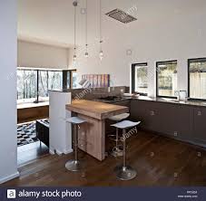 the open plan kitchen and living area