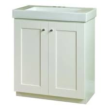 Sink vanities for limited space bathroom solutions or small powder room sink vanity solutions Magick Woods 30 Adrian Shaker Style Vanity Base With Top Matte White Home Depot Canad Unique Bathroom Vanity Bathroom Vanity Decor White Vanity Bathroom