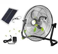18 Inch 12V DC Solar Fan Solar Powered AC DC Rechargeable Fan,Stand Solar  Fan With Solar Panel And LED Light,For Camping