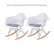 This allows you to recline back to more relaxing in general, the frame of a heavy duty indoor rocking chair, as well as outdoors rockers, is designed to accommodate heavier weights than regular. Modern Rocking Chair Rocker Shell Arm Chair Heavy Duty Molded Abs Plastic Durable Pu Cushion Seat Set Of 2 White 1455 Buy Online In Antigua And Barbuda At Antigua Desertcart Com Productid 47647925
