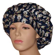 Scrub Caps Mandalorian The Child Fabric-The Child-ScrubHeads-Bouffant Scrub  Hat-Star Wars Mandalorian-Fabric Scrub Hats-Anesthesia Scrub Hat