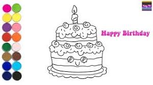Über 7 millionen englische bücher. How To Draw A Birthday Cake For Kids Cartoon Cake Drawing Easy