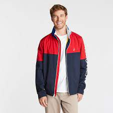 Big Tall Lightweight Colorblock Bomber With Concealed Hood Nautica