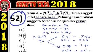 Pembahasan Soal Sbmptn 2018 Tkpa Matematika Dasar No 52 Peluang Youtube