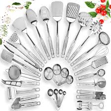Home Hero Stainless Steel Kitchen Utensil Set 29 Cooking Utensils Nonstick Y Stainless Steel Kitchen Utensils Stainless Steel Utensils Kitchen Tool Set